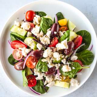 Greek Spinach Salad With Lemon And Feta
