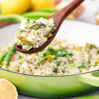 Easy Creamy Lemon Asparagus Risotto With Parmesan