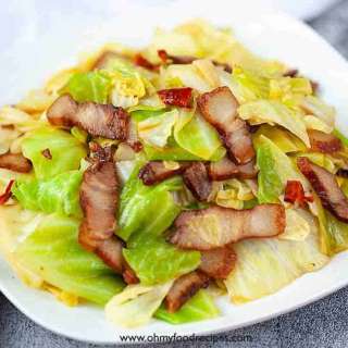 Chinese cabbage bacon stir fry