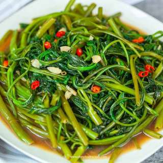 Stir Fried Water Spinach with Shrimp Paste