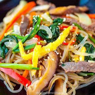 Japchae Korean Stir Fried Glass Noodles