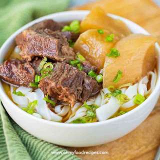 Braised Beef Ho Fun Noodle Soup
