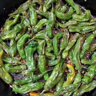 Garlic Sesame Pan-Fried Shishito Peppers