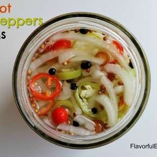 Pickled Hot Banana Peppers & Onions