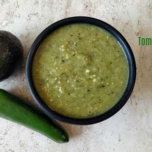 Roasted Tomatillo & Avocado Salsa