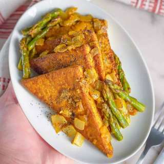 Buttery Lemon Tofu and Asparagus