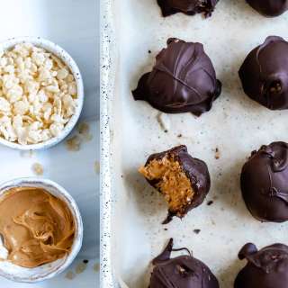 Vegan No-Bake Chocolate Peanut Butter Balls With Rice Krispies (Peanut Butter Bon Bons)