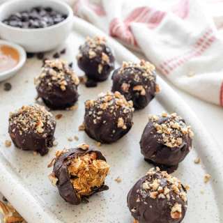 Chocolate Covered Trail Mix Peanut Butter Balls