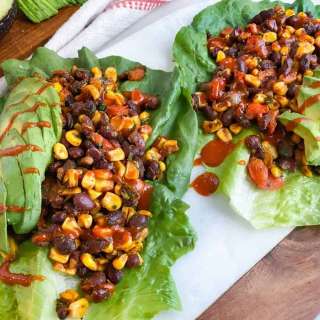 Southwest Vegetarian Lettuce Wraps (Beans & Corn)