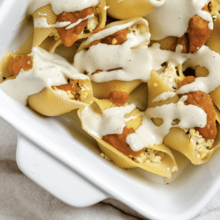 Pumpkin Stuffed Shells With Sage Cream