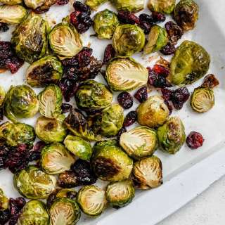 Roasted Brussels Sprouts with Cranberries