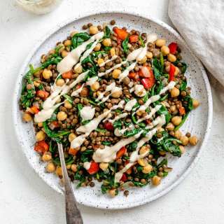 Vegan Lentil Chickpea Salad