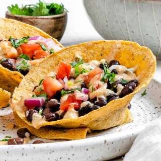 Crunchy Taco Cups with Black Beans