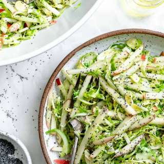 Shaved Brussel Sprout Slaw with Apples