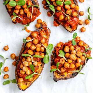 Chickpea Sweet Potato Boats
