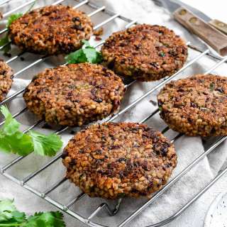 Vegan Black Bean and Bulgur Burgers