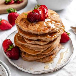 Strawberry Pancakes [Eggless & Dairy-Free]
