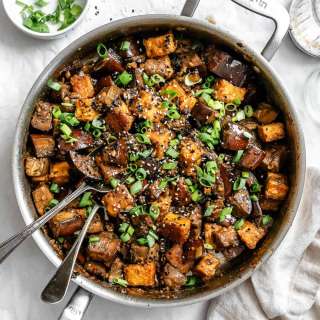 Sticky Eggplant and Tofu [Bake + Stir-Fry]