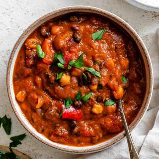 Vegan Pumpkin Chili [Crockpot + Stove]