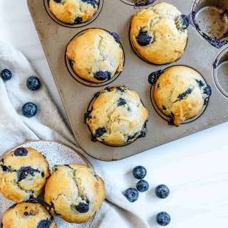 Easy Vegan Blueberry Banana Muffins
