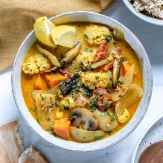 Cauliflower Sweet Potato Mushroom Curry