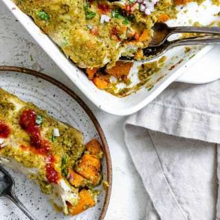 Butternut Squash Enchiladas Verdes [or Kabocha, Pumpkin]