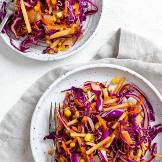 Vegan Coleslaw Recipe with Apple, Carrots and Corn