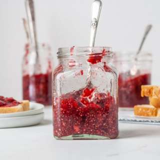 
Sugar Free Jelly with Raspberries and Chia Seeds