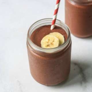 
Paleo Dark Chocolate Banana Protein Smoothie