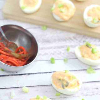 Kimchi Deviled Eggs (Keto, Paleo, Whole30)