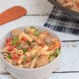 One Pot Tomato Sausage Pasta (Dairy + Gluten-Free)