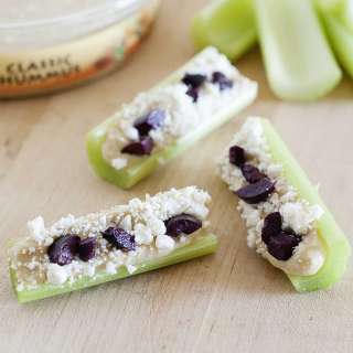 Hummus Stuffed Celery Stalks