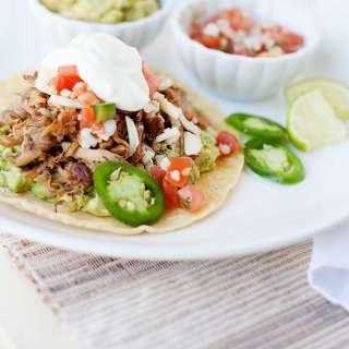 Slow Cooker Pork Carnitas Tostadas