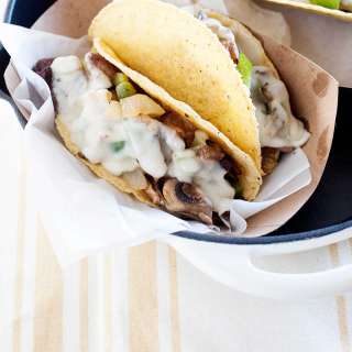 Philly Cheesesteak Crunchy Tacos