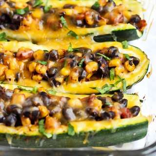Meatless Zucchini Boats