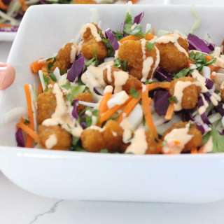 Popcorn Shrimp Salad with Bang Bang Sauce