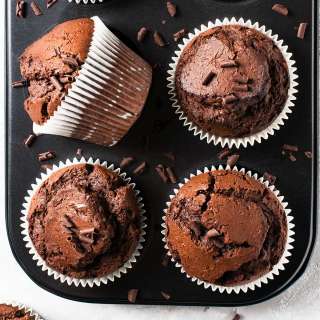 Double Chocolate Zucchini Muffins