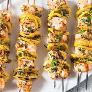 Lemon Herb Salmon Kabobs (Grilled)