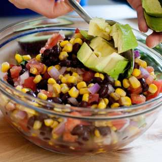 Corn and Black Bean Salsa with Avocado