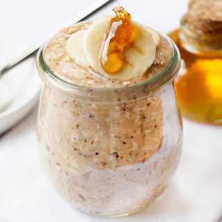 Honey, Almond Butter, and Banana Overnight Oats