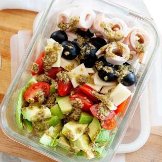 Healthy Pesto Salad Work Lunch
