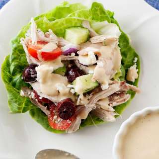 Greek Chicken Salad Lettuce Wraps