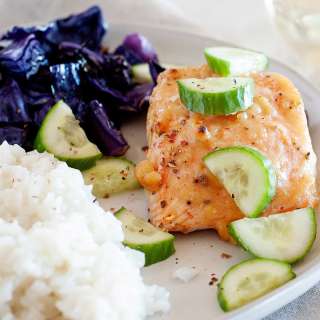 Baked Salmon and Cabbage
