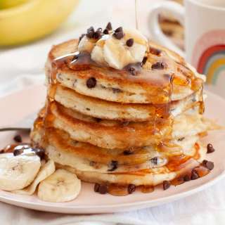 Fluffy Chocolate Chip Pancakes