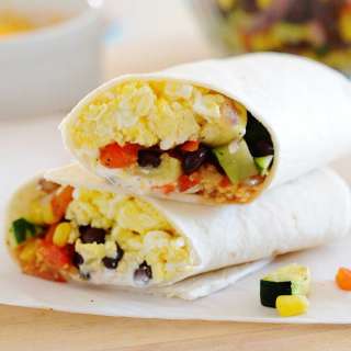 Healthy Breakfast Burritos with Veggies