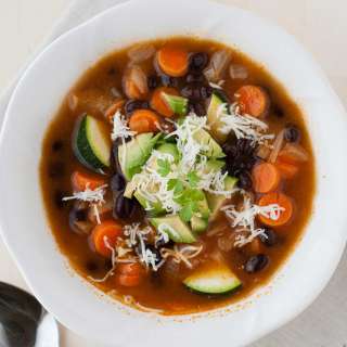 Vegetable Soup with Black Beans and Zucchini