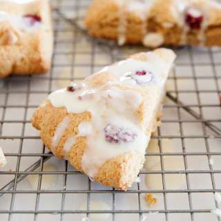 Raspberry White Chocolate Chip Scones