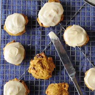 Pumpkin Cookies with Cream Cheese Frosting