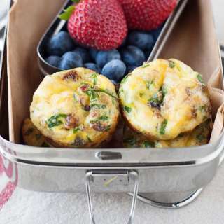 Crustless Mini Quiches with Spinach & Bacon