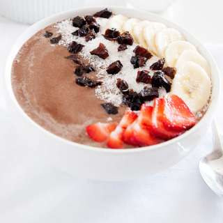 High Fiber and Protein Chocolate Smoothie Bowl